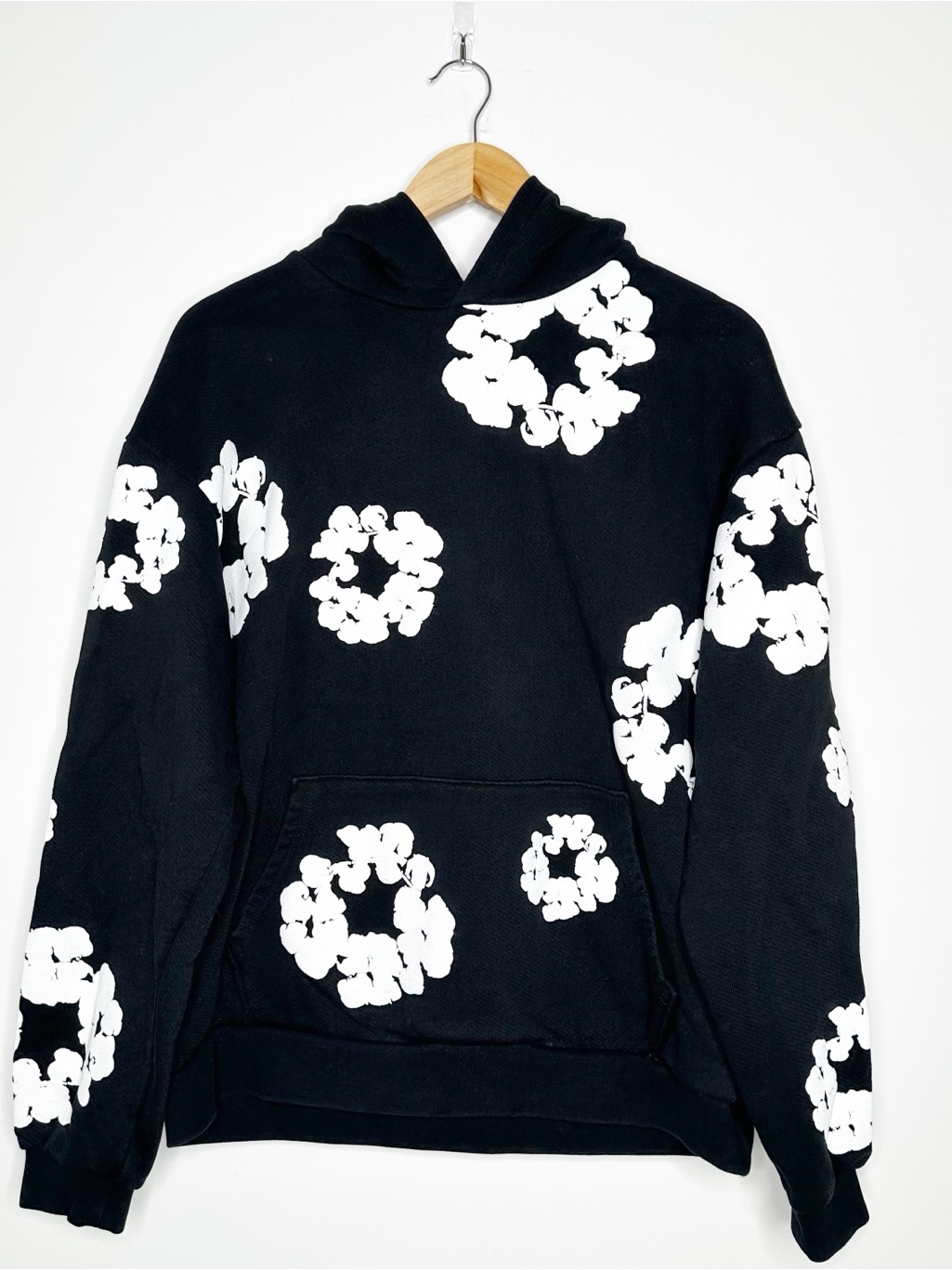 Denim Tears Black Cotton Wreath Hoodie Size Medium